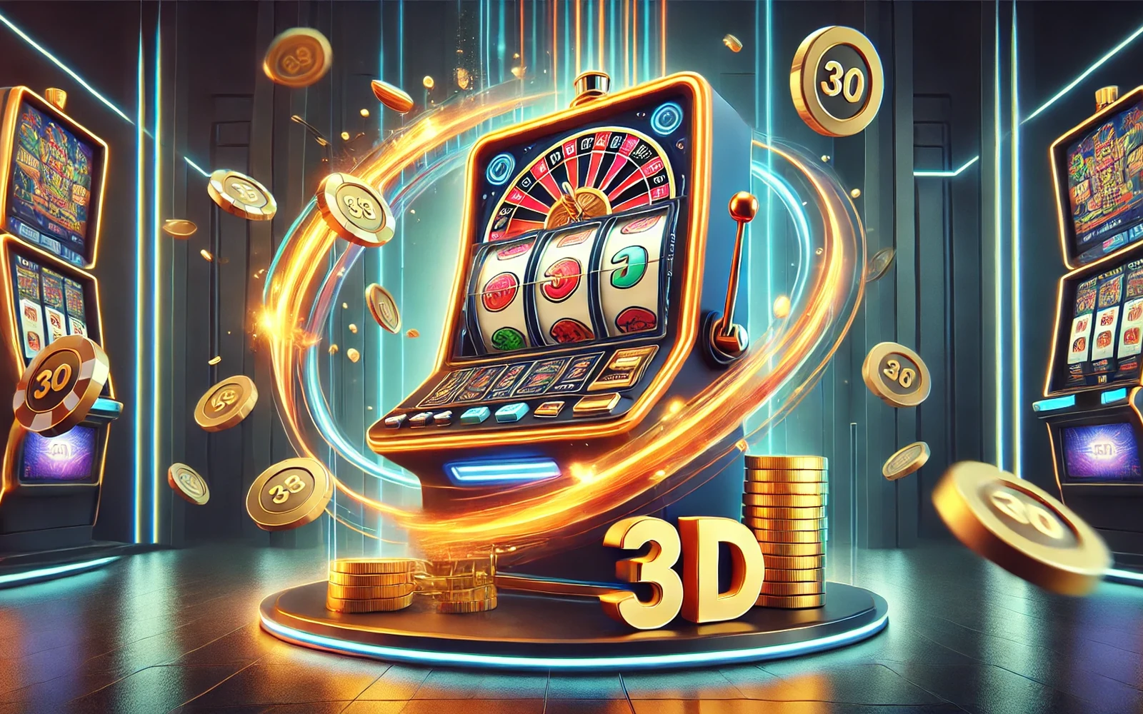 Tampilan permainan slot dengan reel dan simbol berwarna